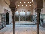 Warm room of the Nasrid-era Comares Baths at the Alhambra in Granada, Spain (14th century)