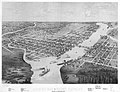 1867 bird's eye illustration of Green Bay, Wisconsin. By A. Ruger.