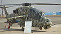 HAL Light Combat Helicopter (LCH) in digital camouflage at Aero India 2013, static display
