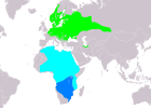 Aire de répartition de l'Hypolaïs ictérine