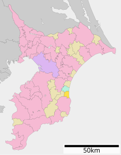 Location of Ichinomiya in Chiba Prefecture