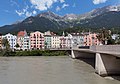 Innsbruck, bridge (die Innbrücke) with die Mariahilfstrasse and die Innstrasse