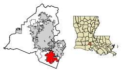 Location in Lafayette Parish, Louisiana