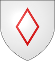 マスクル Argent, a mascle Gules