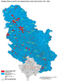 Насеља са позитивним компонентама раста становништва 1991—2002. године