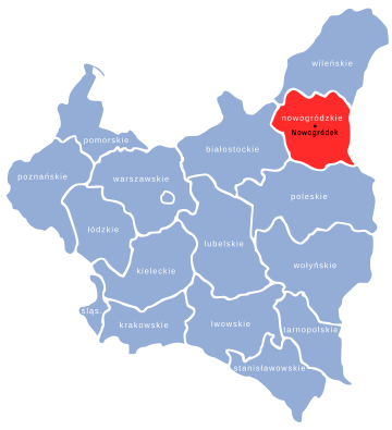 Новогрудское воеводство на карте