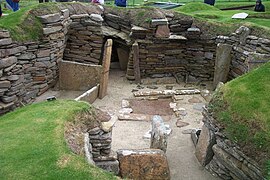 Excavated dwellings at Skara Brae (Orkney, Scotland)