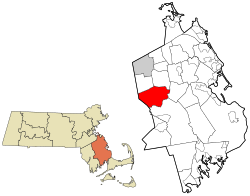 Location in Plymouth County in Massachusetts