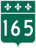 Route 165 marker