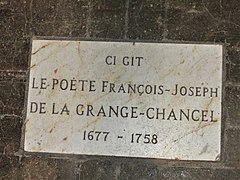 Plaque à l'entrée de la nef de l'église de Razac-sur-l'Isle.