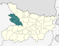 Location of Saran division in Bihar