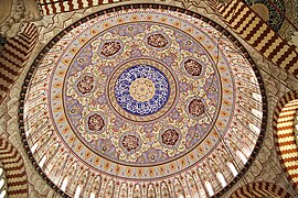 Ottoman architecture: The interior side view of the main dome of the Selimiye Mosque in Edirne (Turkey)