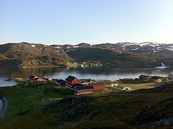 View of Skjånes, showing the old school