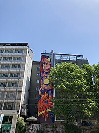 Mural by Peruvian artist Pésimo in Istanbul