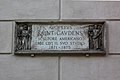 Plaque on the building for Augustus Saint-Gaudens