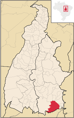 Localização de Arraias no Tocantins