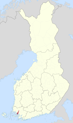 Location of Turku in Finland
