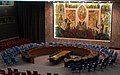The Security Council meeting room exhibits the mural by Per Krohg (1952)