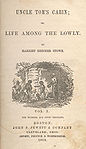 The first edition cover of Uncle Tom's Cabin.