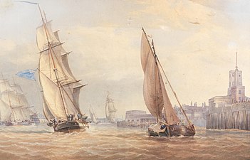 William Joy - Shipping at the entrance to Portsmouth Harbour
