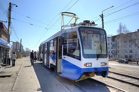 71-619 в Бийске (окраска в цвета «Алтайэлектротранс»)