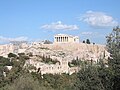 Le sanctuaire antique de l'Acropole et le Parthénon, vue prise de la colline de Philopappos.