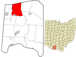 Location in Adams County and the state of Ohio.