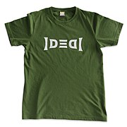 Rotational and reflective ambigram "Ideal", printed on a T-shirt.