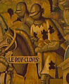Clovis portant un vêtement orné de crapauds (Tapisseries de la Vie de Saint-Rémi, XVIe siècle, musée Saint-Remi de Reims).