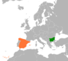 Location map for Bulgaria and Spain.