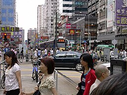 Gatubild från centrala staden Yuen Long