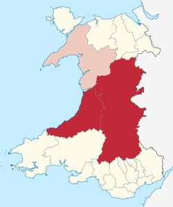 Zones principales du pays de Galles central