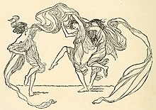 One of Claude Arthur Shepperson's illustrations of dancing girls, from Princess Mary's Gift Book