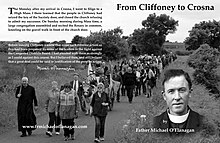 Cover of From Cliffoney to Crosna, depicting a re-enactment of the turbury-rights protest led by Michael O'Flanagan in 1915.