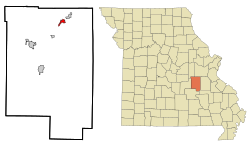 Location of Bourbon, Missouri