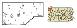 Location of Cambridge Springs in Crawford County, Pennsylvania