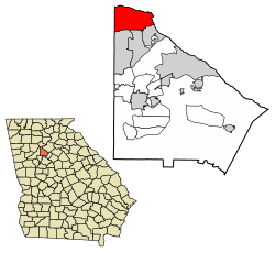 Location in DeKalb County and the state of Georgia