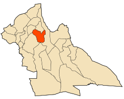 Map of Laghouat Province highlighting Oued M'Zi municipality