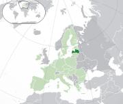 Map showing Latvia in Europe