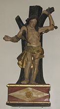 Statue de saint Sébastien, martyr du IIIe siècle.