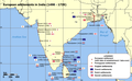 Implantations européennes en Inde.