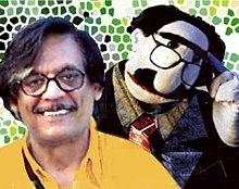 Farooq Qaiser with his puppet Uncle Sargam