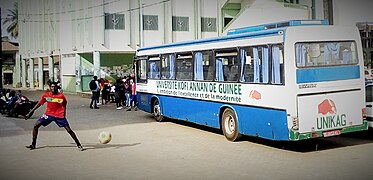 Football and university bus