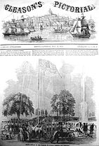 Grand display of firemen, Boston Common, 1851