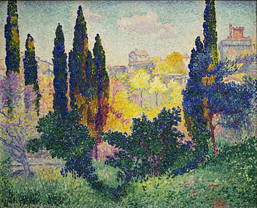 Cypresses at Cagnes, at and by Henri-Edmond Cross
