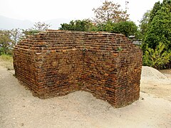 A brick wall at the southern gate.