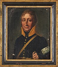 Kapten Jacob Lorentz Staaf iklädd uniform m/1806 för regementet.