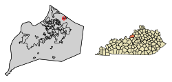 Location of Fincastle in Jefferson County, Kentucky