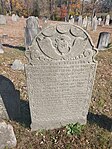 Schist tombstone dated 1795, carved by Josiah Manning in Mansfield CT