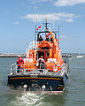 The transom stern of a UK Severn-class lifeboat